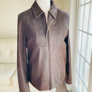 Wilson’s Leather Pelle Studio Thinsulate Ultra Brown Leather Jacket Size Small
